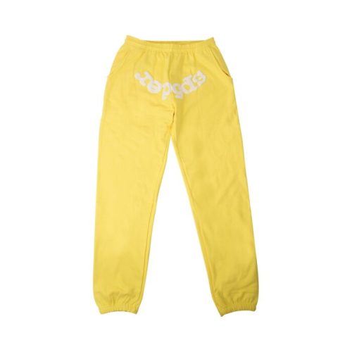 Sp5der Logo Print Sweatpants Yellow