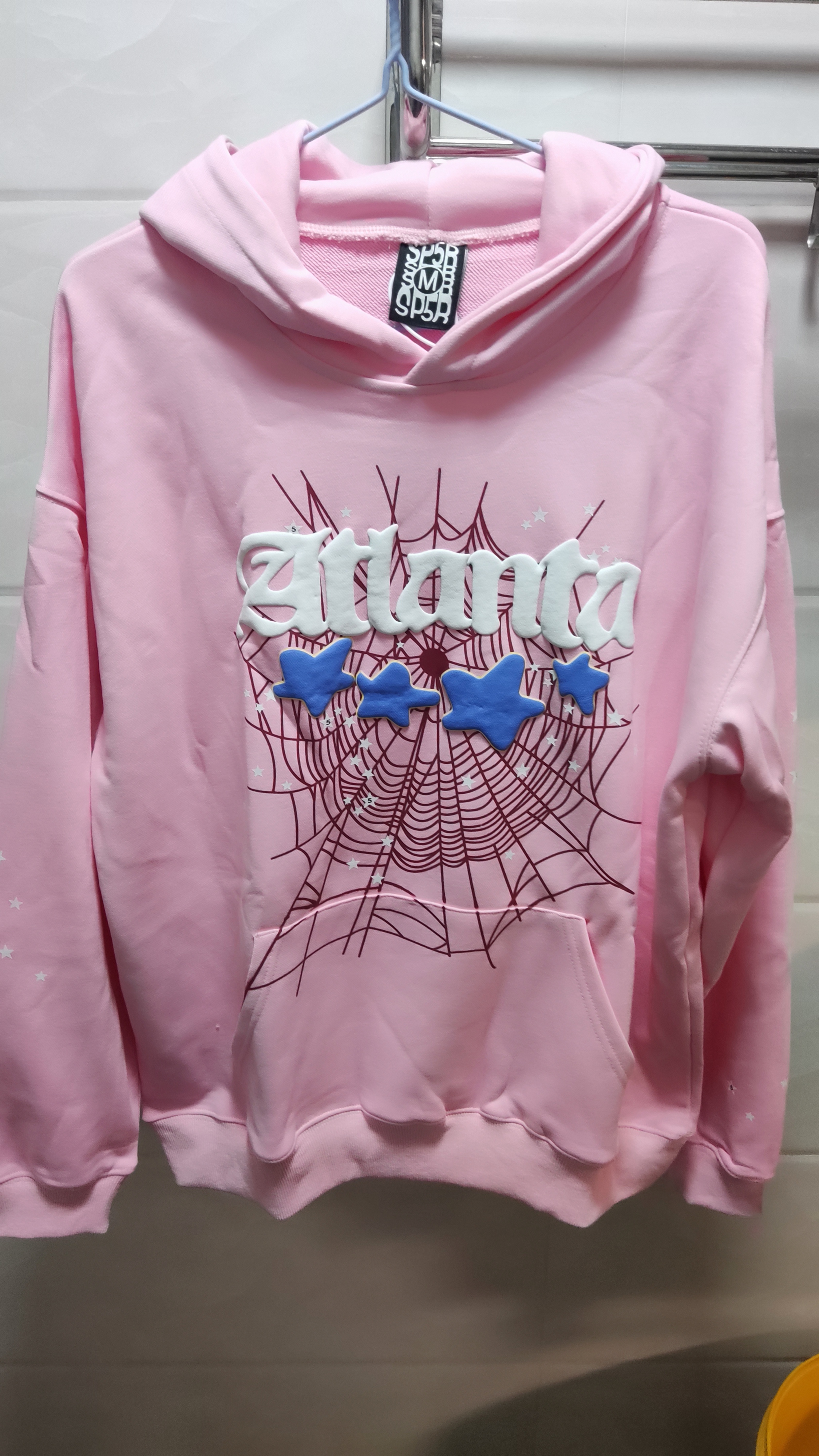QC Picture Replica Sp5der Atlanta Hoodie Pink From Jdfoot
