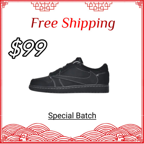 [Special Batch] Free Shipping Travis Scott x Air Jordan 1 Low Black Phantom DM7866-001