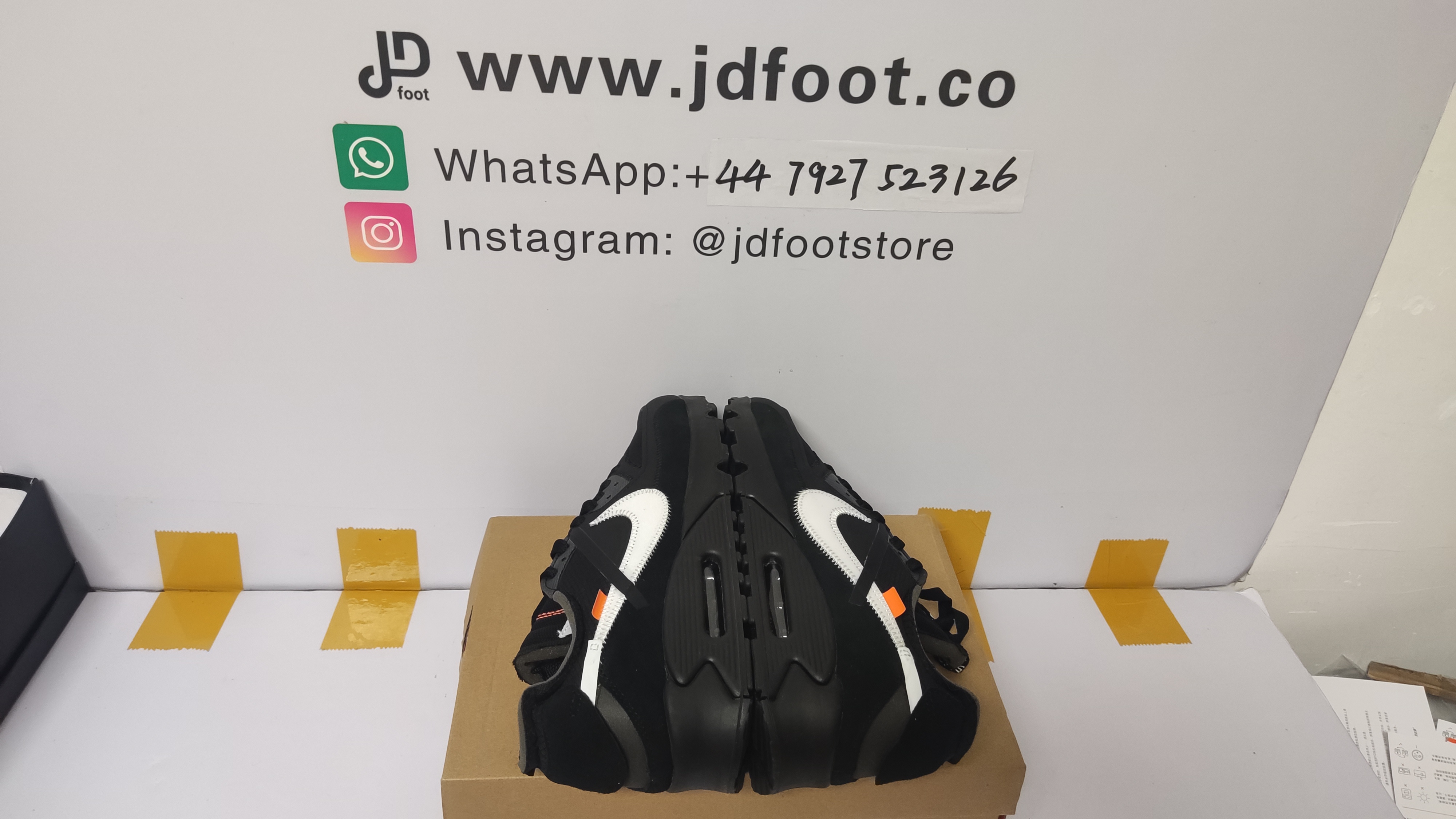 QC Picture Replica Air Max 90 OFF-WHITE All Black From Jdfoot