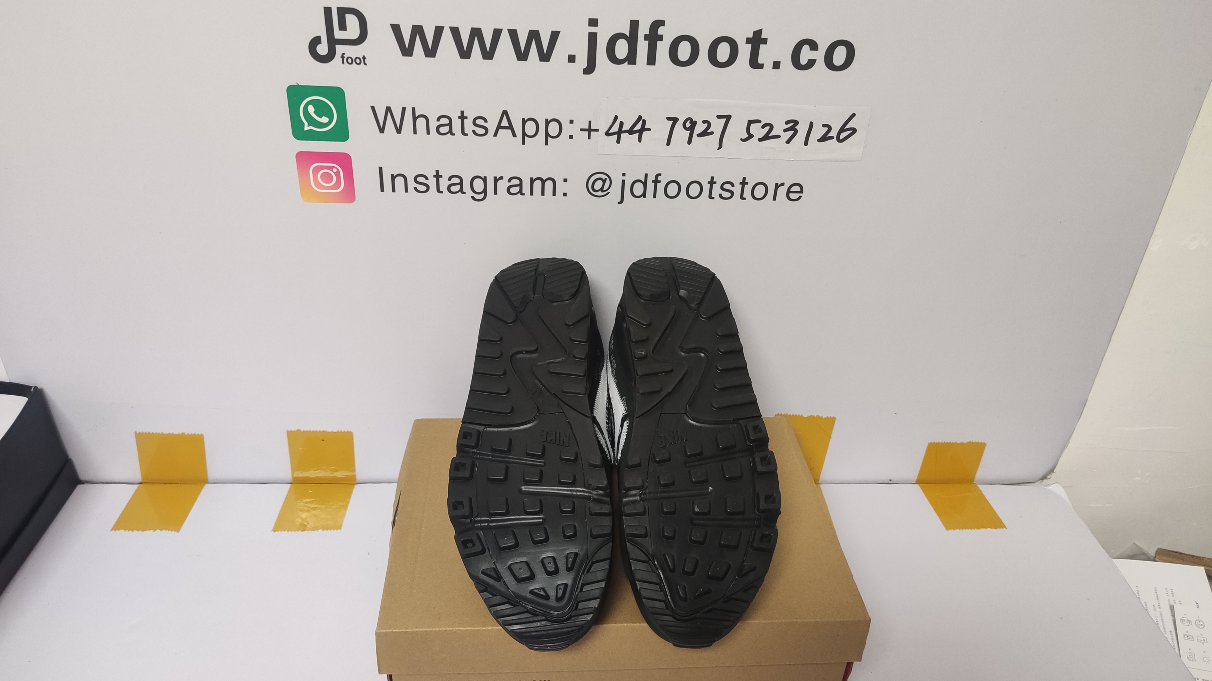 QC Picture Replica Air Max 90 OFF-WHITE All Black From Jdfoot