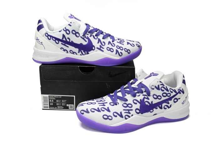 LJR Nike Kobe 8 Protro White Court Purple FQ3549-100