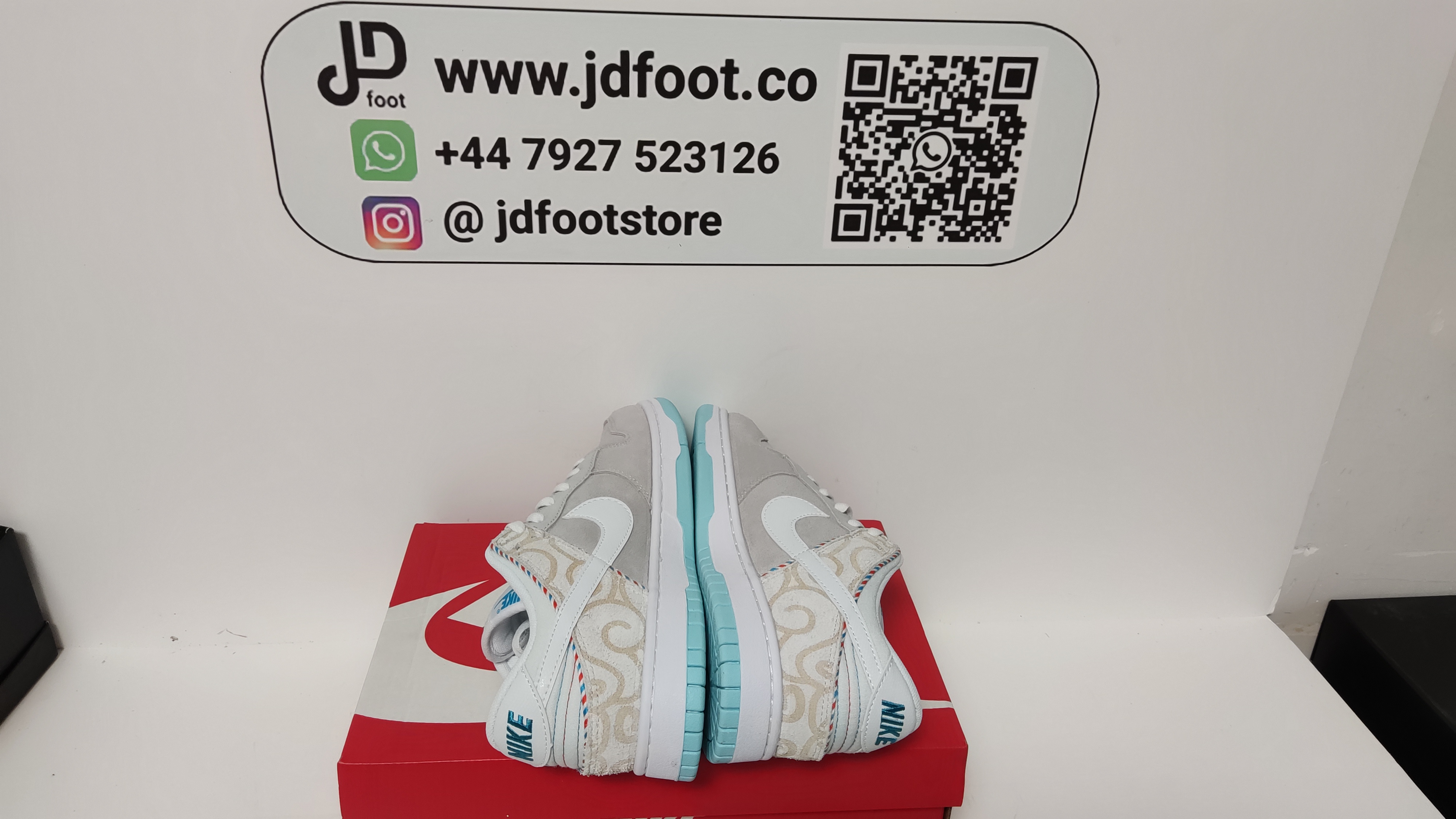QC Picture Replica Dunk Low Barber Shop Grey From Jdfoot