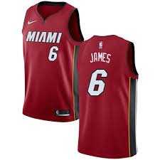 Men & Youth lebron Heats 6 Jersey red