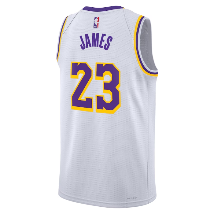 Los Angeles Lakers Nike Association Edition Swingman Jersey White Lebron James