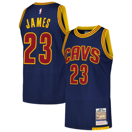 LeBron James Cleveland Cavaliers Mitchell & Ness 2015/16 Hardwood Classics Authentic Jersey Navy