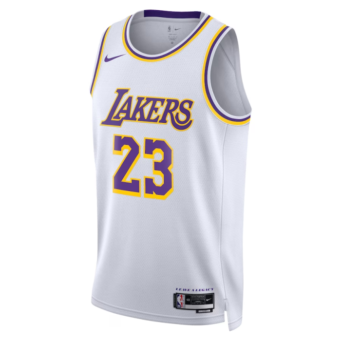 Los Angeles Lakers Nike Association Edition Swingman Jersey White Lebron James