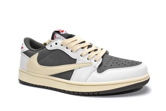 [Special Batch]Free Shipping Travis Scott x Air Jordan 1 Low White BrownBarb DM7866-162