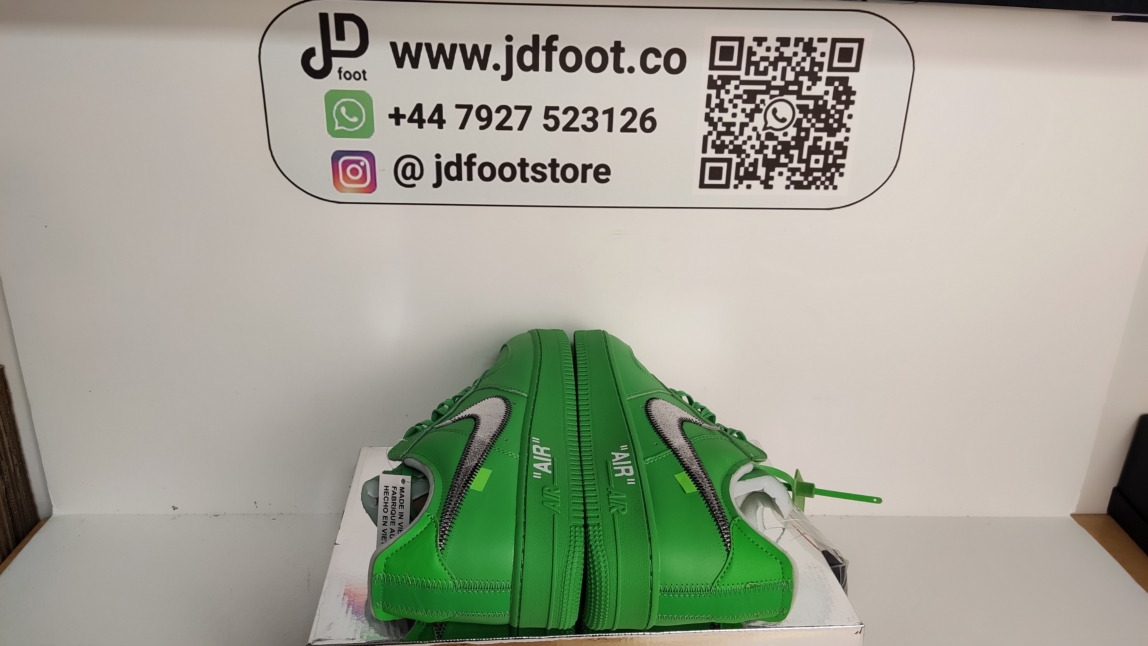 QC Picture OFF White X Replica Air Force 1 Low Green From Jdfoot