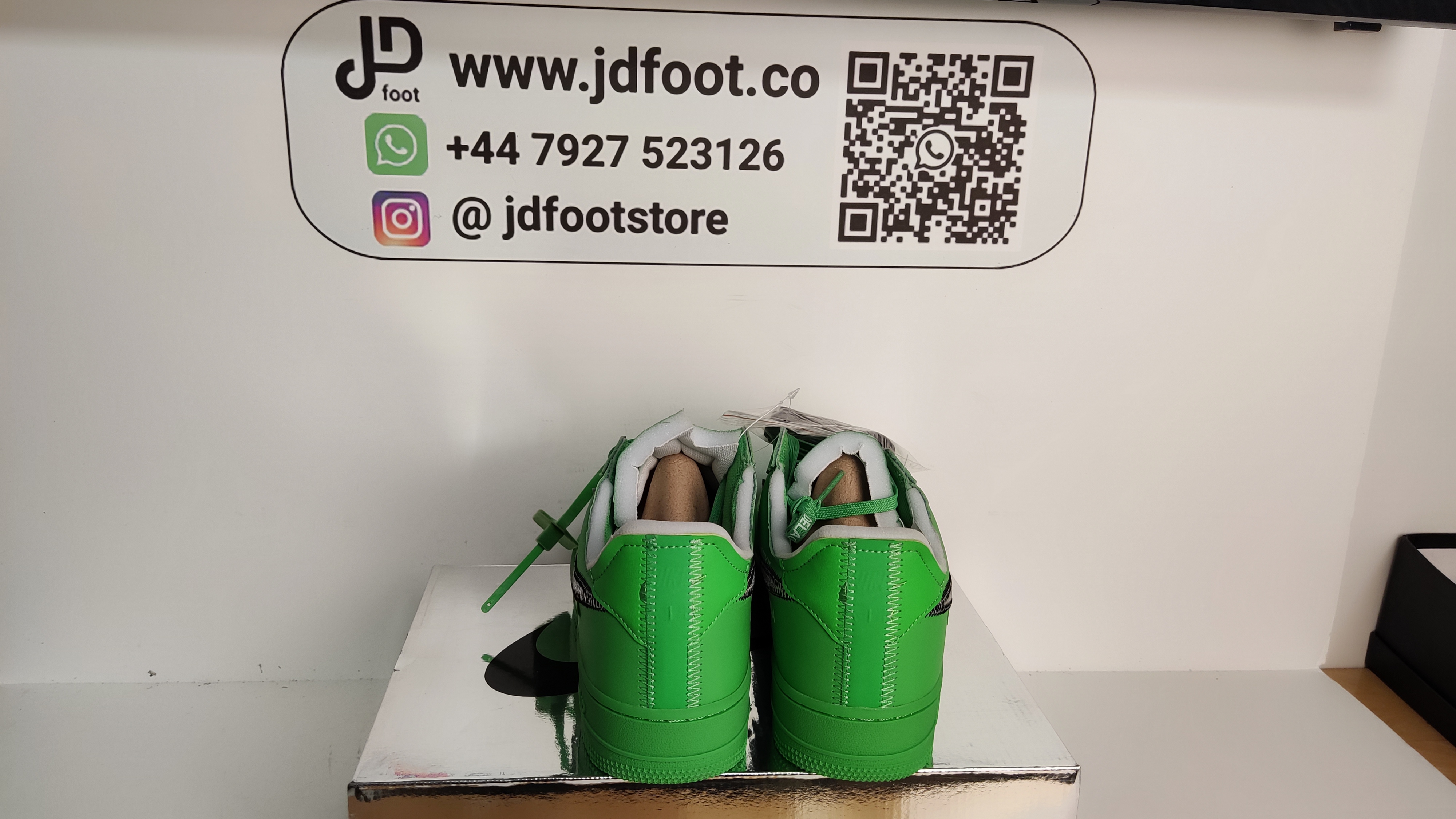 QC Picture OFF White X Replica Air Force 1 Low Green From Jdfoot