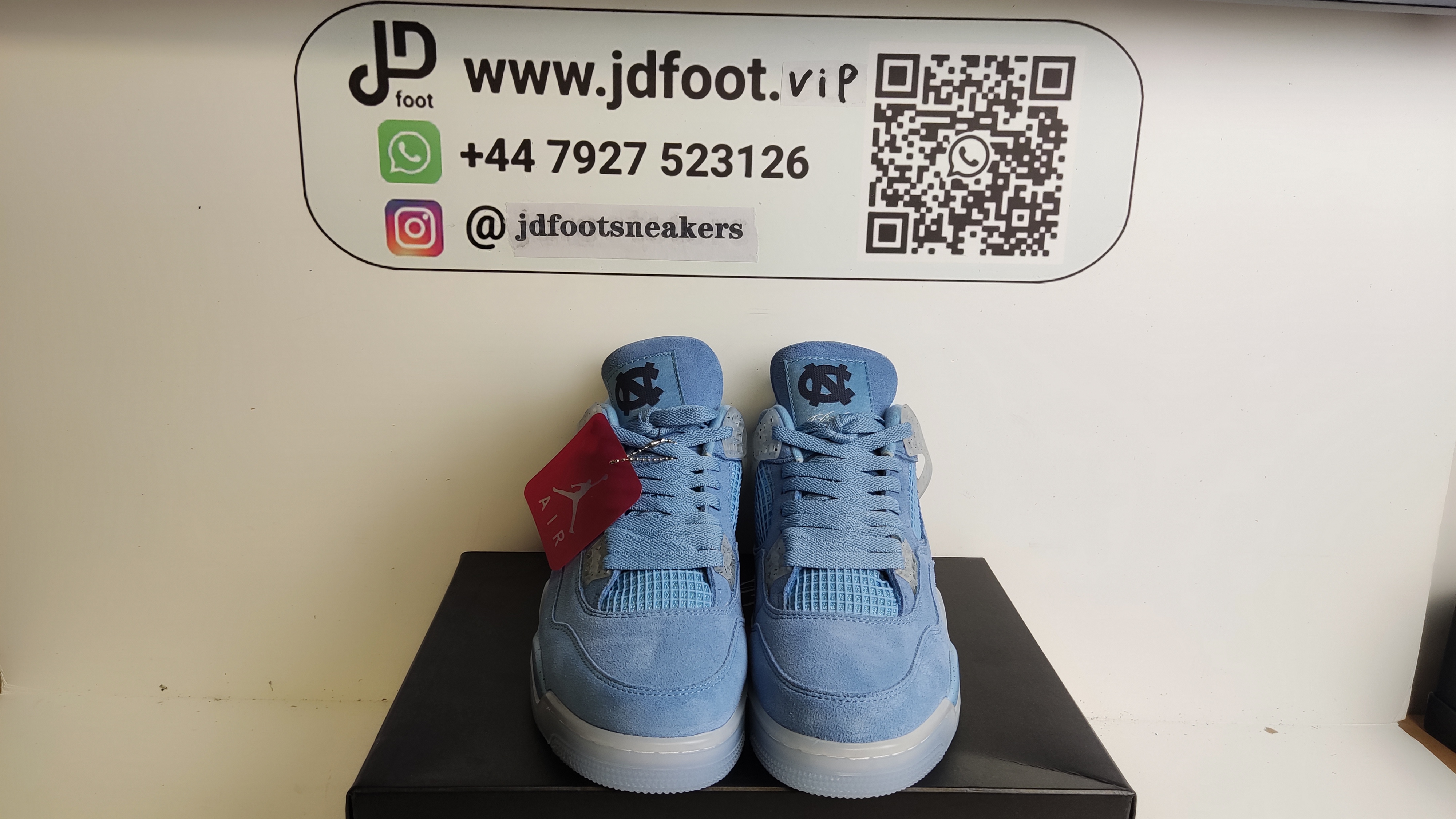 QC Picture Replica Jordan 4 Retro UNC University Blue From Jdfoot