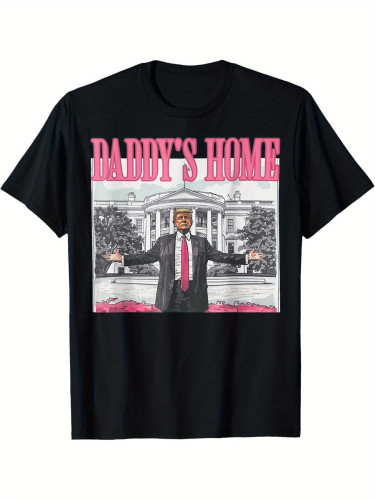 Trump 2024 Take America Back, Daddy's Home Trump Pink 2024 T-Shirt