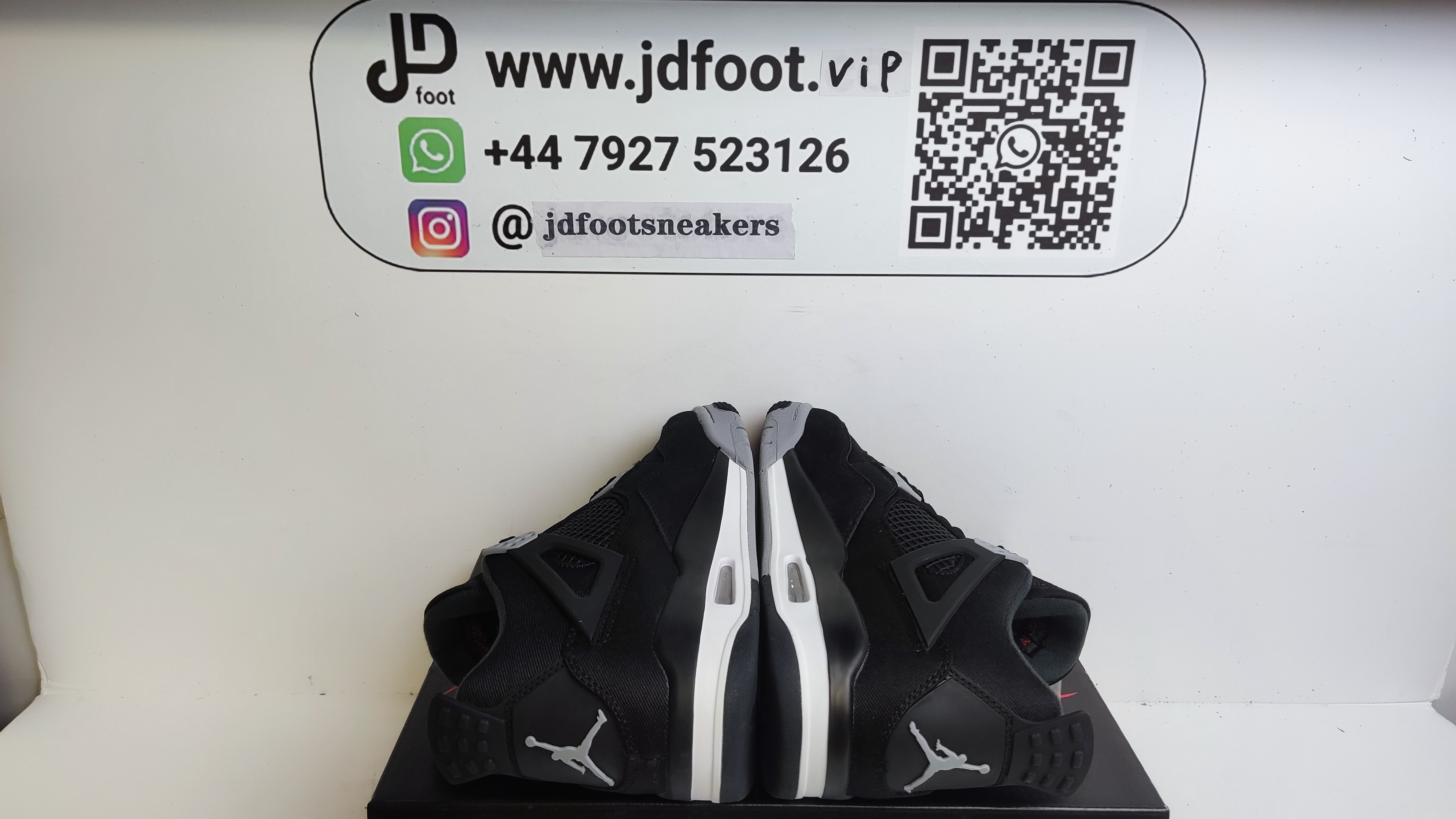 QC Picture Replica Jordan 4 Retro Black Canvas From Jdfoot