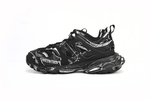 Balenciaga Tess S.Black Black-And-White Painting 542023 W3SR2 2315