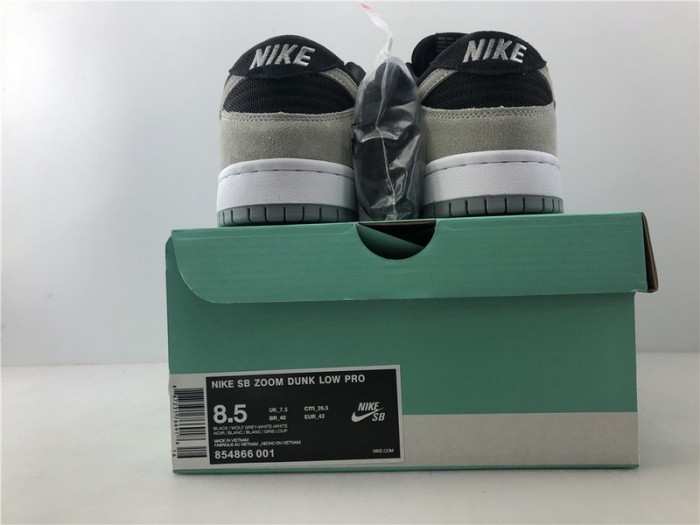 NIKE SB ZOOM DUNK LOW PRO BLACK/WOLF GREY-WHITE