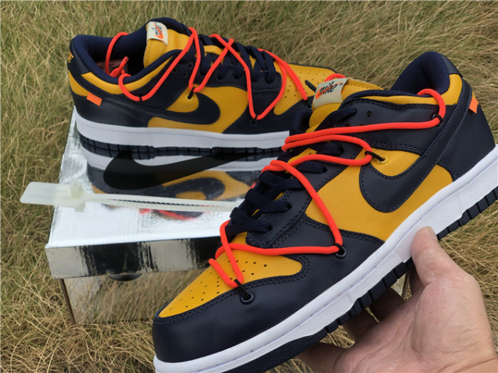 OFF-WHITE x Nike Dunk Low “University Gold”