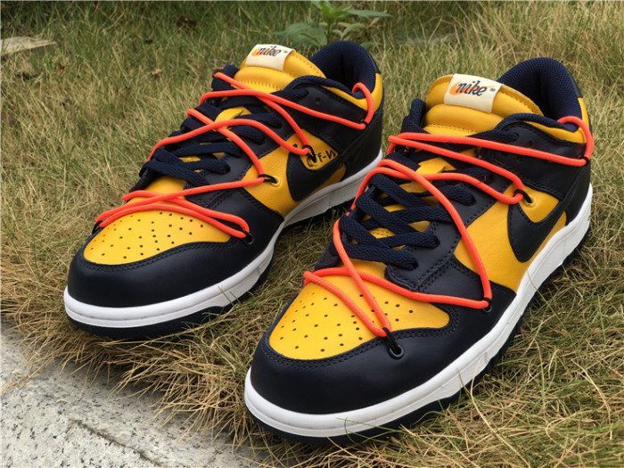 OFF-WHITE x Nike Dunk Low “University Gold”