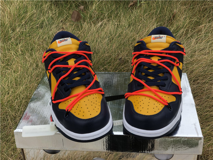 OFF-WHITE x Nike Dunk Low “University Gold”