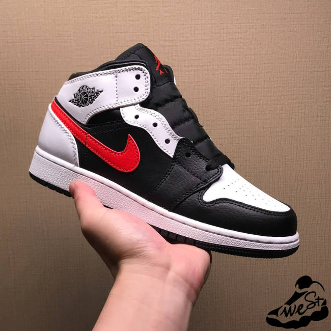 Jordan 1 Mid Black Chile Red White