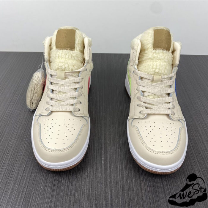 Jordan 1 Mid Fleece Pearl White (GS)