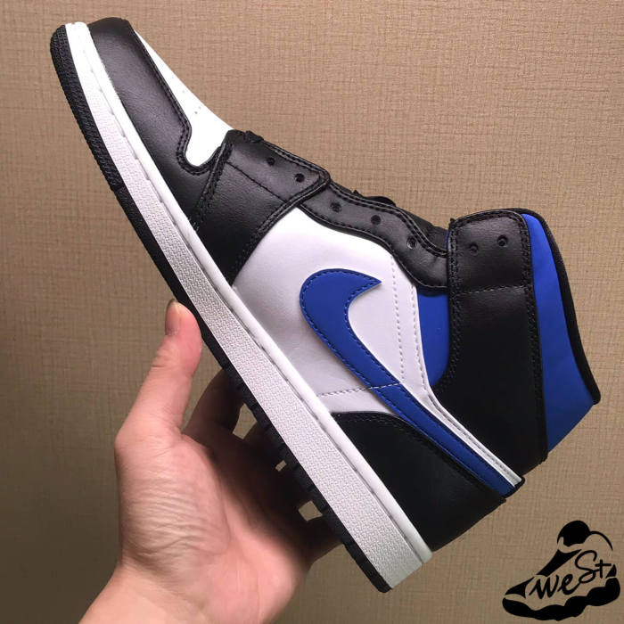 Jordan 1 Mid White Black Racer Blue