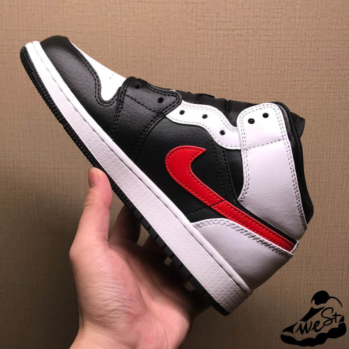 Jordan 1 Mid Black Chile Red White