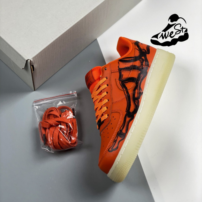 Nike Air Force 1 Low Orange Skeleton Halloween (2020)