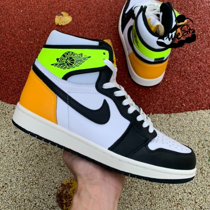Jordan 1 Retro High White Black Volt University Gold