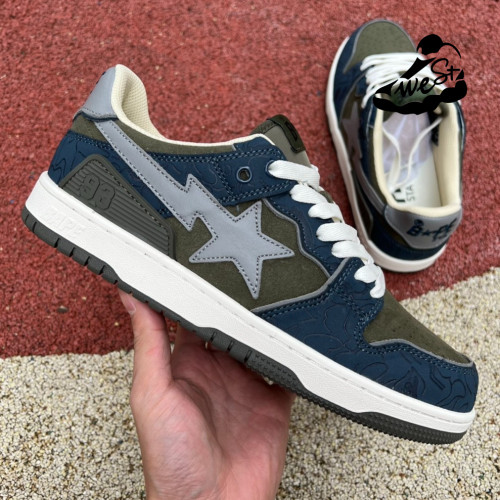 A Bathing Ape Bape SK8 Sta Army Green Dark Blue