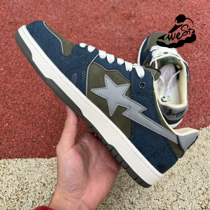 A Bathing Ape Bape SK8 Sta Army Green Dark Blue