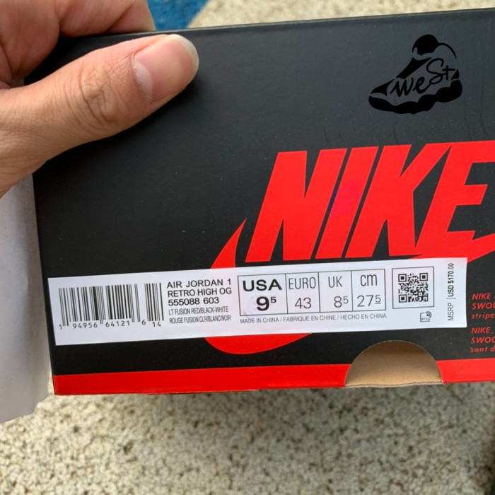 Jordan 1 High OG“Light Fusion Red”