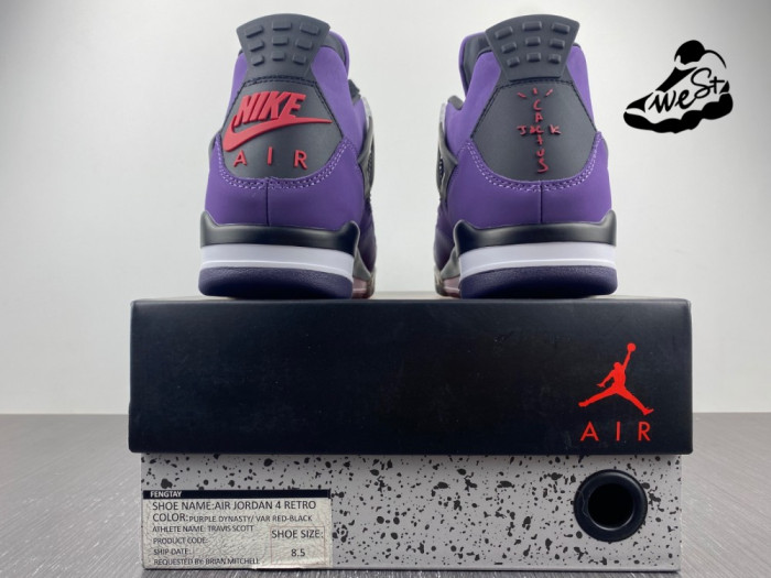 Jordan 4 Purple Suede x Travis Scott