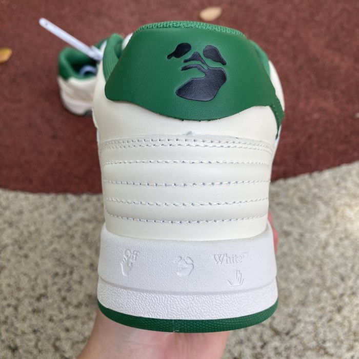 OFF-WHITE Out Of Office OOO Low Tops White Green