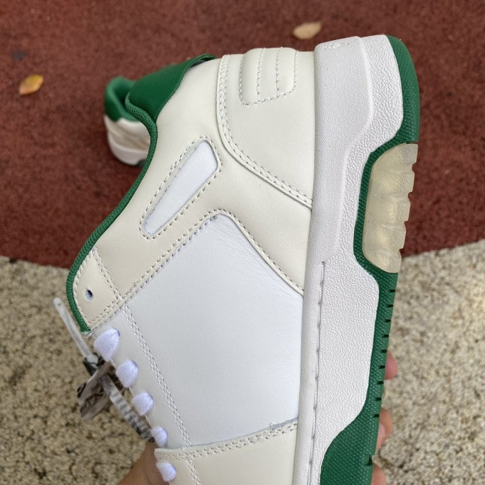 OFF-WHITE Out Of Office OOO Low Tops White Green