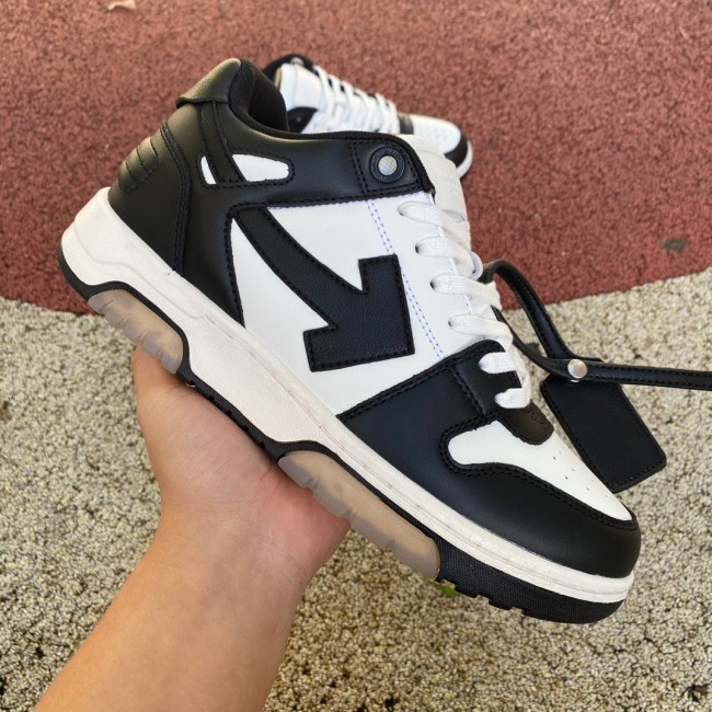 OFF-WHITE Out Of Office OOO Low Tops Black White