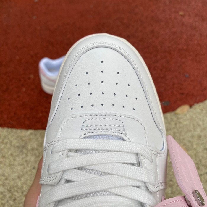 OFF-WHITE Out Of Office  OOO  Low Tops White Pink