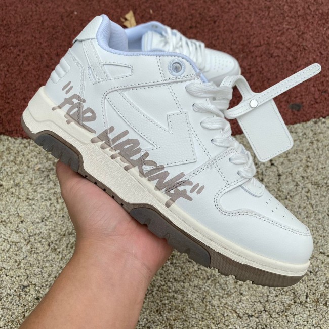 OFF-WHITE Out Of Office OOO Low Tops For Walking White Brown