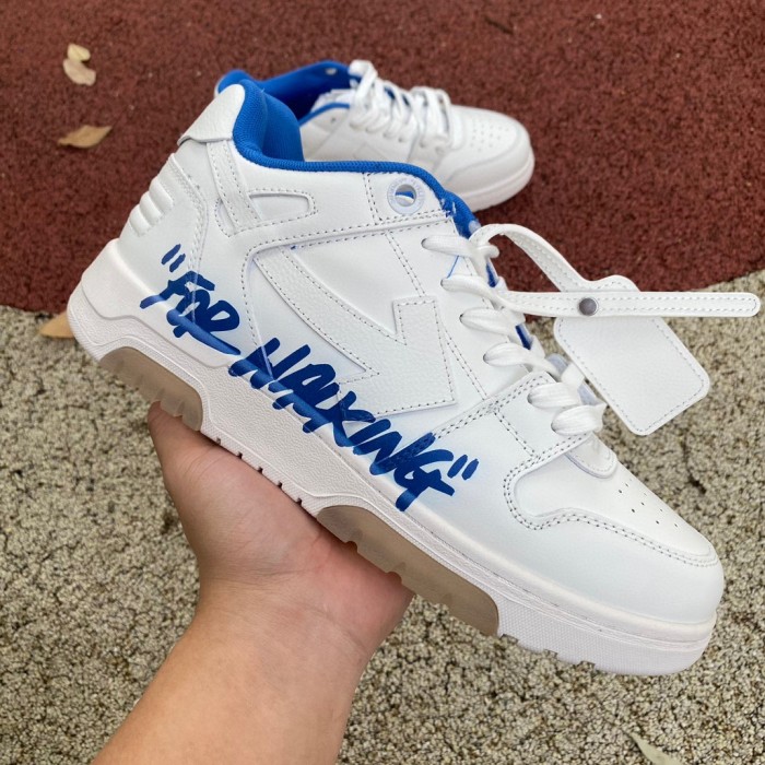 OFF-WHITE Out Of Office OOO Low Tops For Walking White Blue