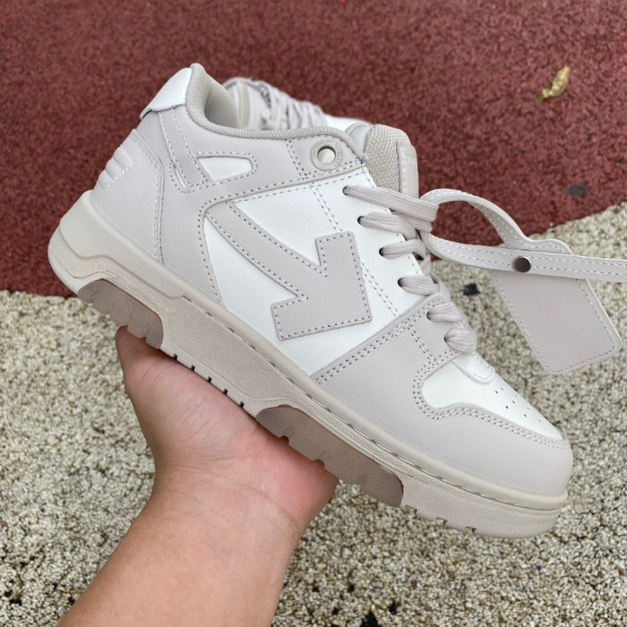 OFF-WHITE Out Of Office OOO Low Tops White Grey