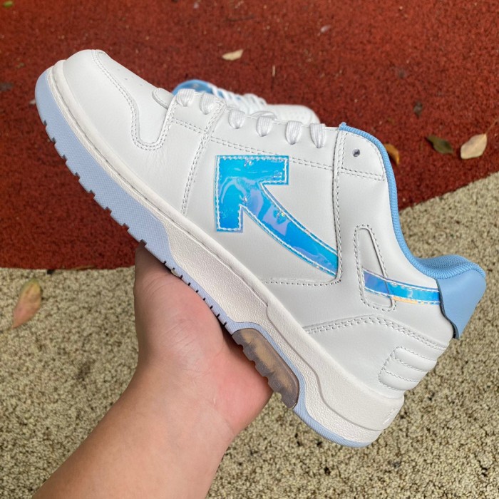 OFF-WHITE Out Of Office OOO Low Tops White Laser Blue