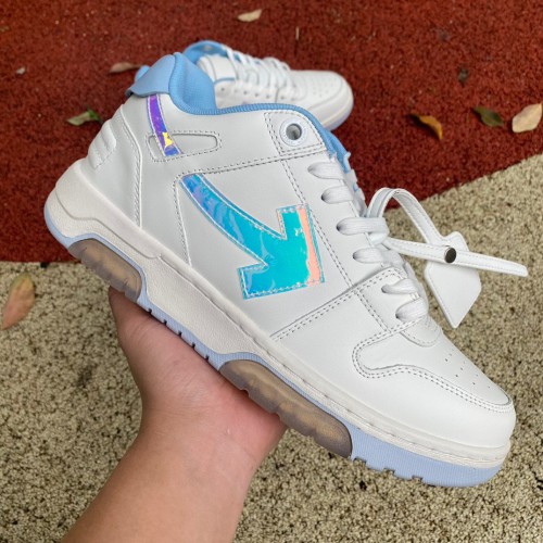 OFF-WHITE Out Of Office OOO Low Tops White Laser Blue