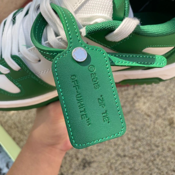 OFF-WHITE Out Of Office OOO Low Tops Green White