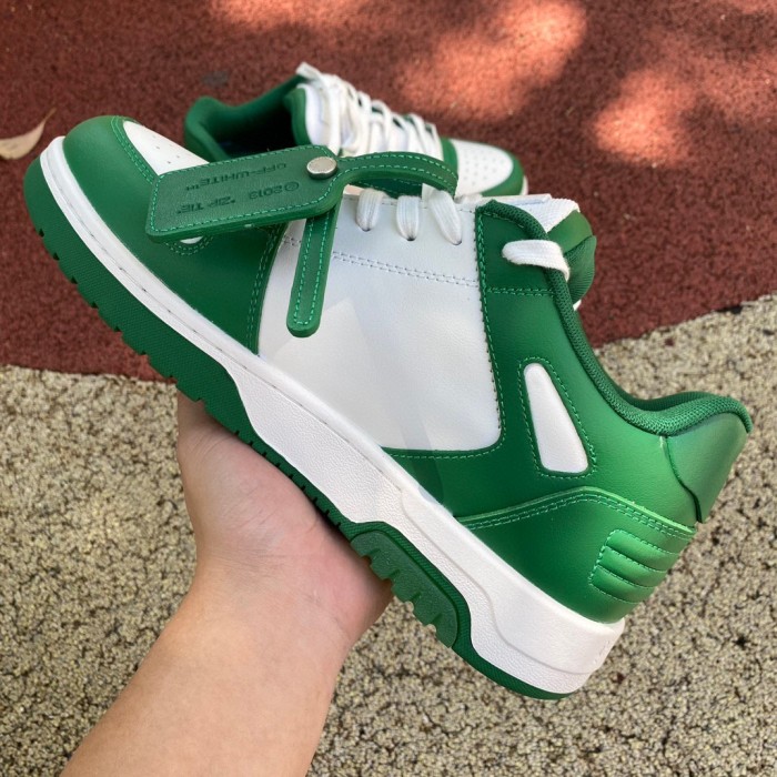 OFF-WHITE Out Of Office OOO Low Tops Green White