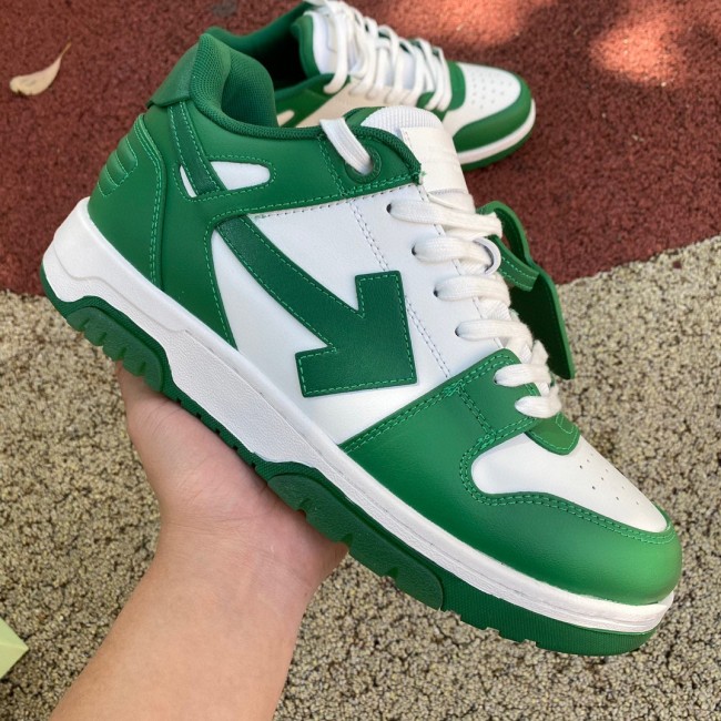 OFF-WHITE Out Of Office OOO Low Tops Green White