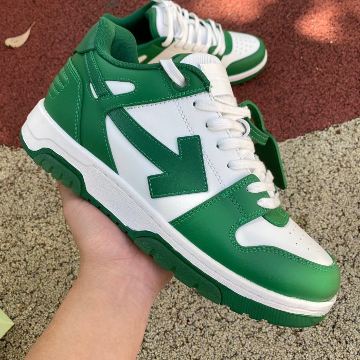 OFF-WHITE Out Of Office OOO Low Tops Green White
