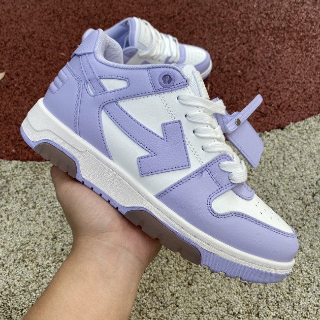 OFF-WHITE Out Of Office OOO Low Tops White Purple