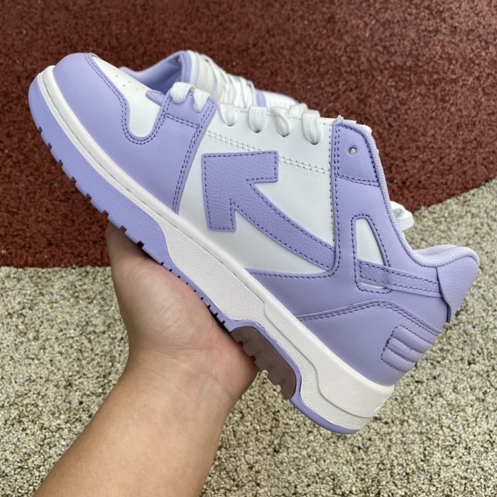 OFF-WHITE Out Of Office OOO Low Tops White Purple