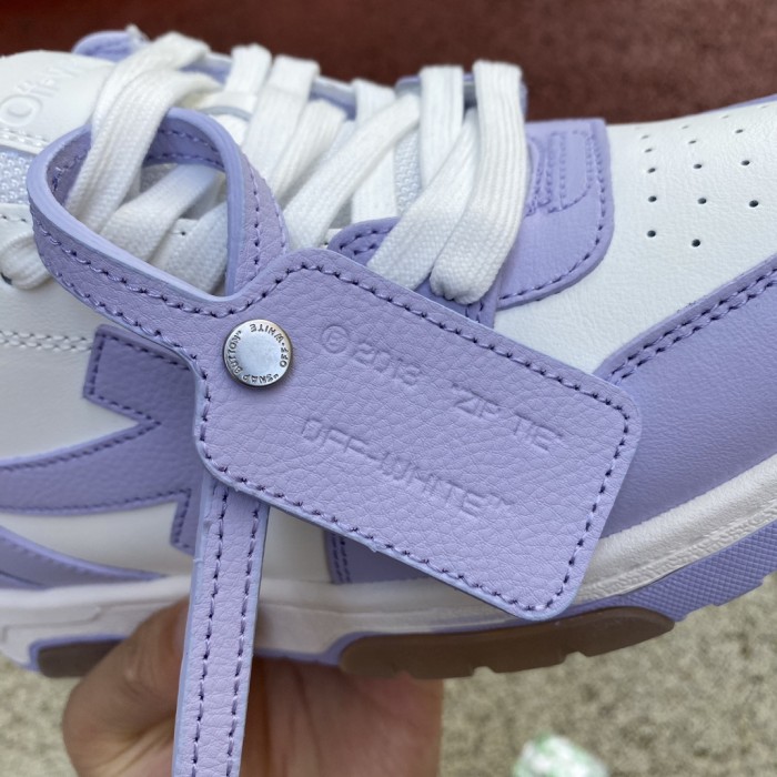 OFF-WHITE Out Of Office OOO Low Tops White Purple