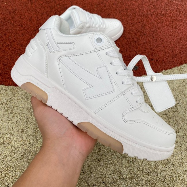 OFF-WHITE Out Of Office OOO Low Tops All White
