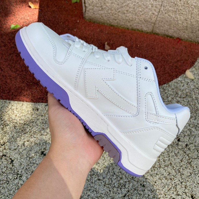 OFF-WHITE Out Of Office OOO Low Tops For Walking White Purple